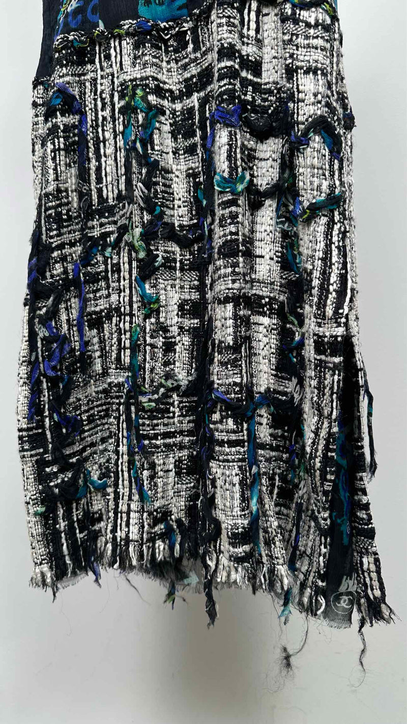 Chanel N/S Graffiti-mesh Tweed Hybrid Dress