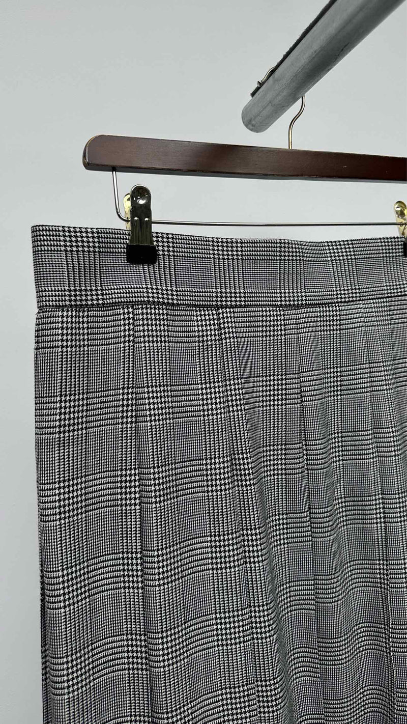 Comme des Garcons Black Houndstooth Pleated Long Skirt