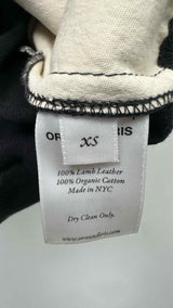 Orseund Iris S/S Front-leather Knit Top