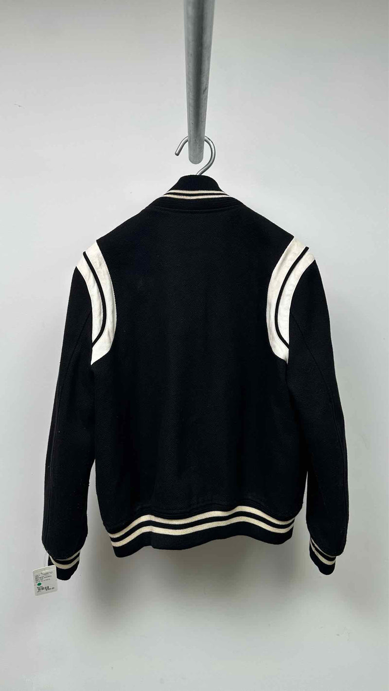Saint Laurent Leather-trim Teddy Varsity Jacket