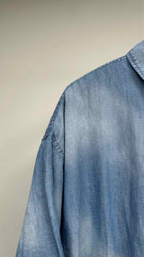 Acne Studios Back Logo Stamp Denim Linen Shirt