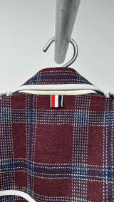 Thom Browne Double-Breats Plaid Trech Coat