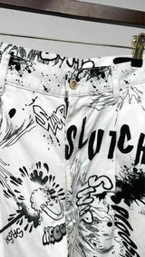 Comme Des Garçons Shirt Printed Wide Shorts