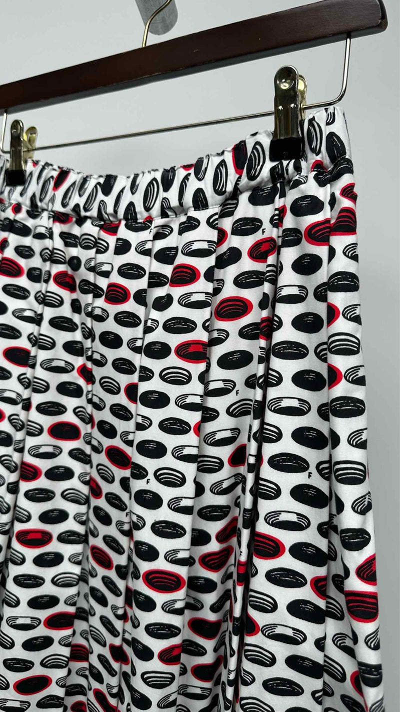 Black Comme Des Garçons Printed Pleated Easy Skirt