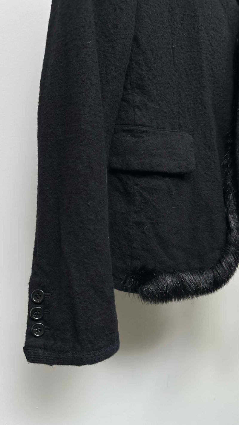 Black Comme Des Garçons Faux-Fur Wool Jacket