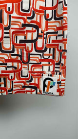 PRADA Geometric-print Wrap Skirt