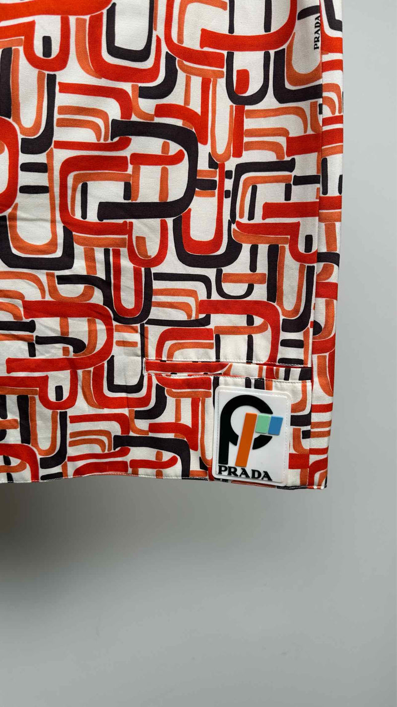 PRADA Geometric-print Wrap Skirt