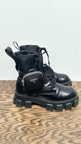 PRADA Monolith Brushed Leather Boots