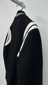 Saint Laurent Leather-trim Teddy Varsity Jacket