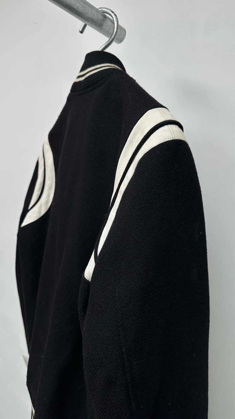Saint Laurent Leather-trim Teddy Varsity Jacket