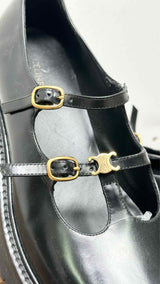 CELINE Triomphe Patent Leather Flats