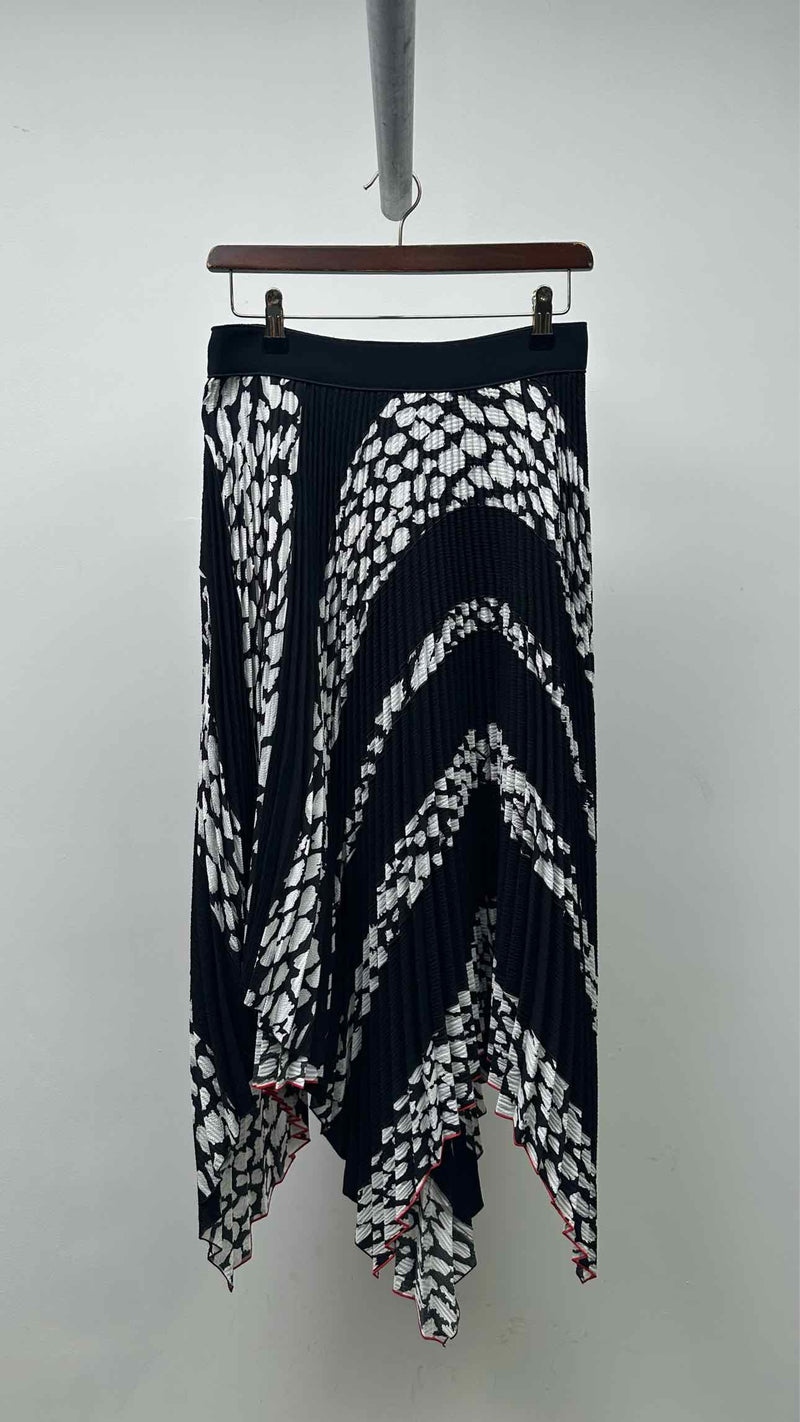 Proenza Schouler Asymmetrical Pleated Printed Long Skirt