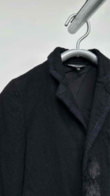 Black Comme Des Garçons Faux-Fur Wool Jacket