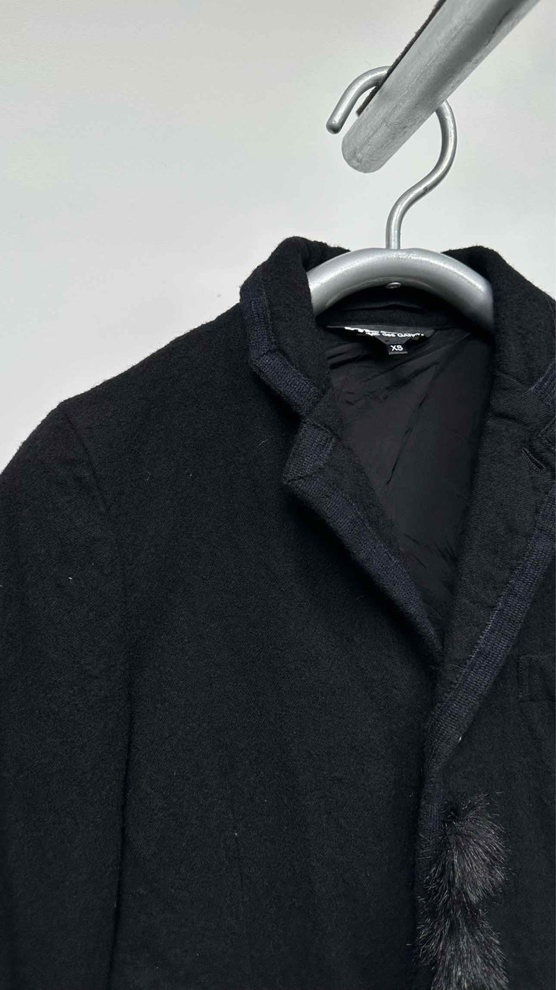 Black Comme Des Garçons Faux-Fur Wool Jacket