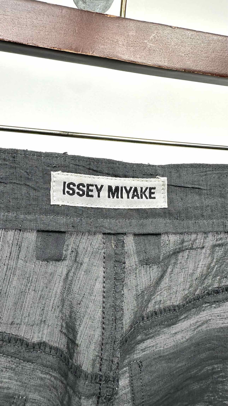 Issey Miyake Wrinkly Piping Detailed  Suits