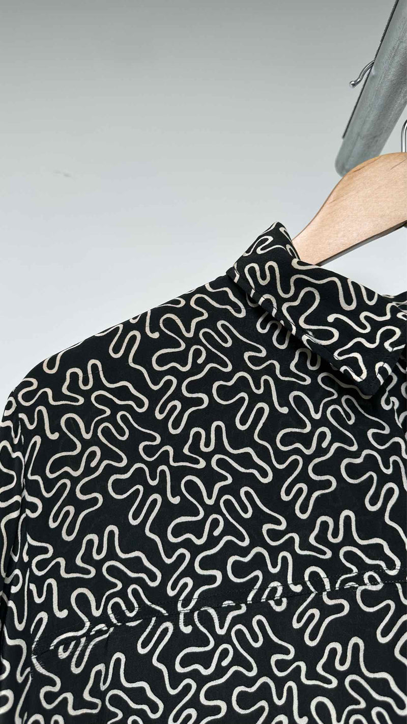 Paula & Mopitz Chain-printed Satin Shirt