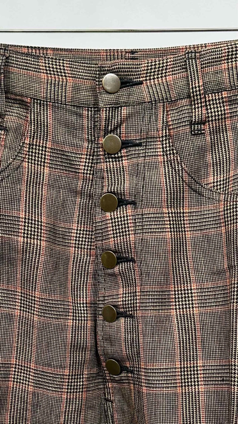 Nemeth Houndstooth Drop-Clutch Crop Pants