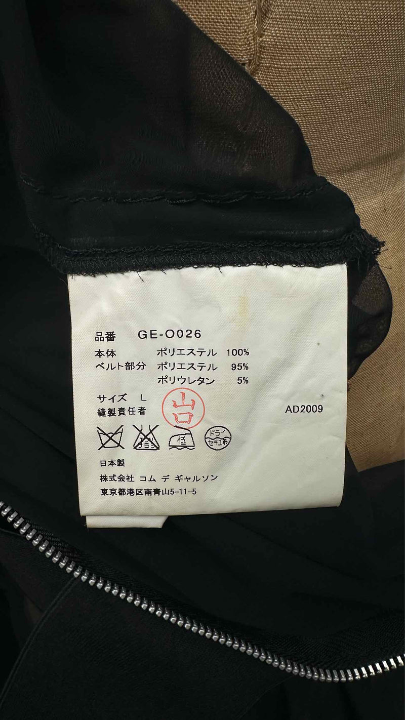 Comme Des Garcons S/S Square-Neck Puff-Sleeve Sheer Belted Dress