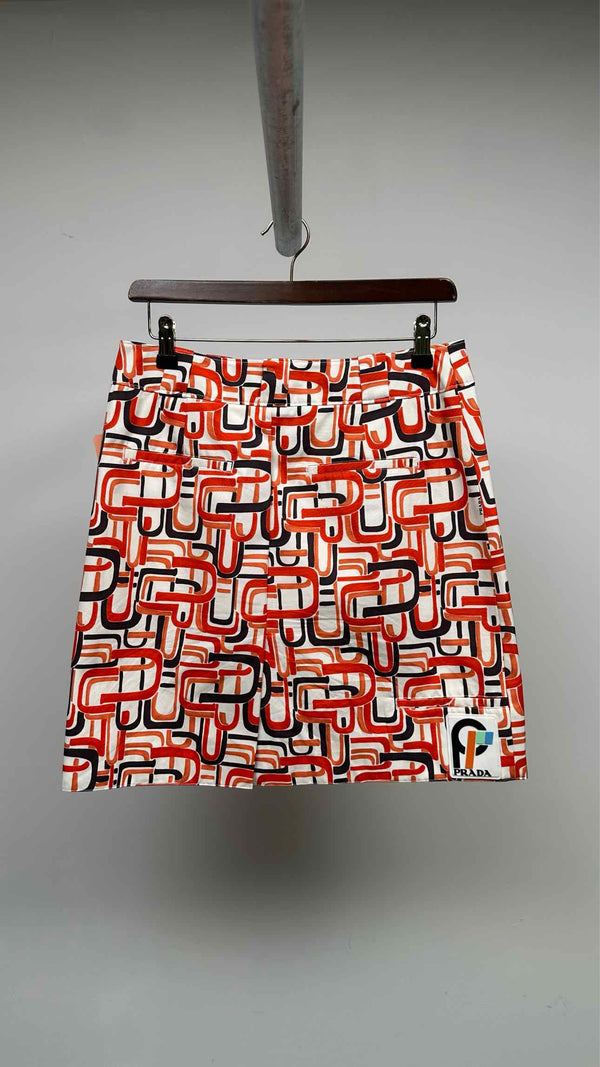 PRADA Geometric-print Wrap Skirt