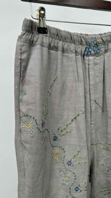 By Walid Floral-embroidered Easy Pants