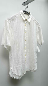 Saint Laurent S/S Raw-end Stripe Sheer Shirt