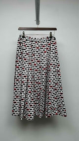 Black Comme Des Garçons Printed Pleated Easy Skirt
