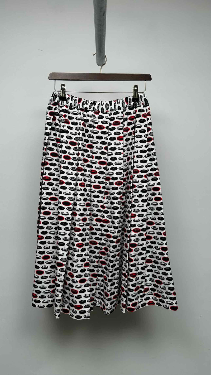 Black Comme Des Garçons Printed Pleated Easy Skirt