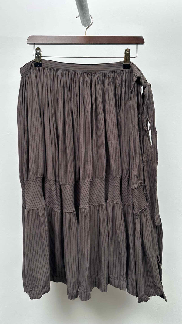 Comme Des Garcons Stripe Wrap Pleated Wide Skirt